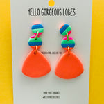 Polymer Clay Handmade Earrings - Fluro Dangles