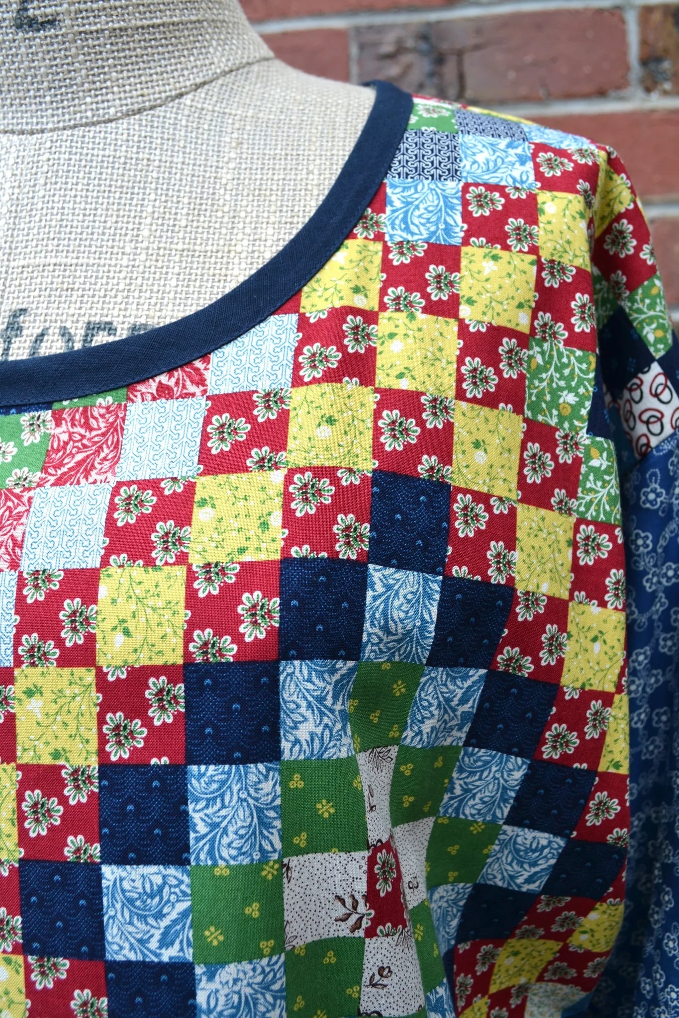 Women's Handmade Poet Top - Postage Stamp