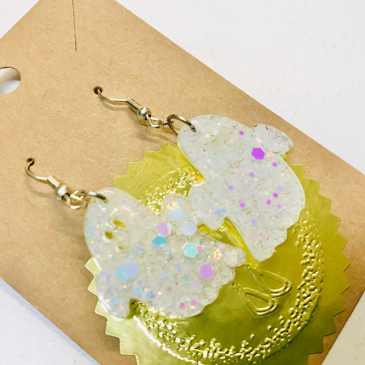 Novelty Resin Sparkle Dangle Earrings - Halloween