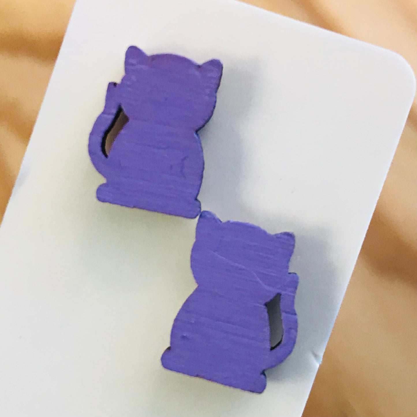 Novelty Studs Earrings - Graphic Wood