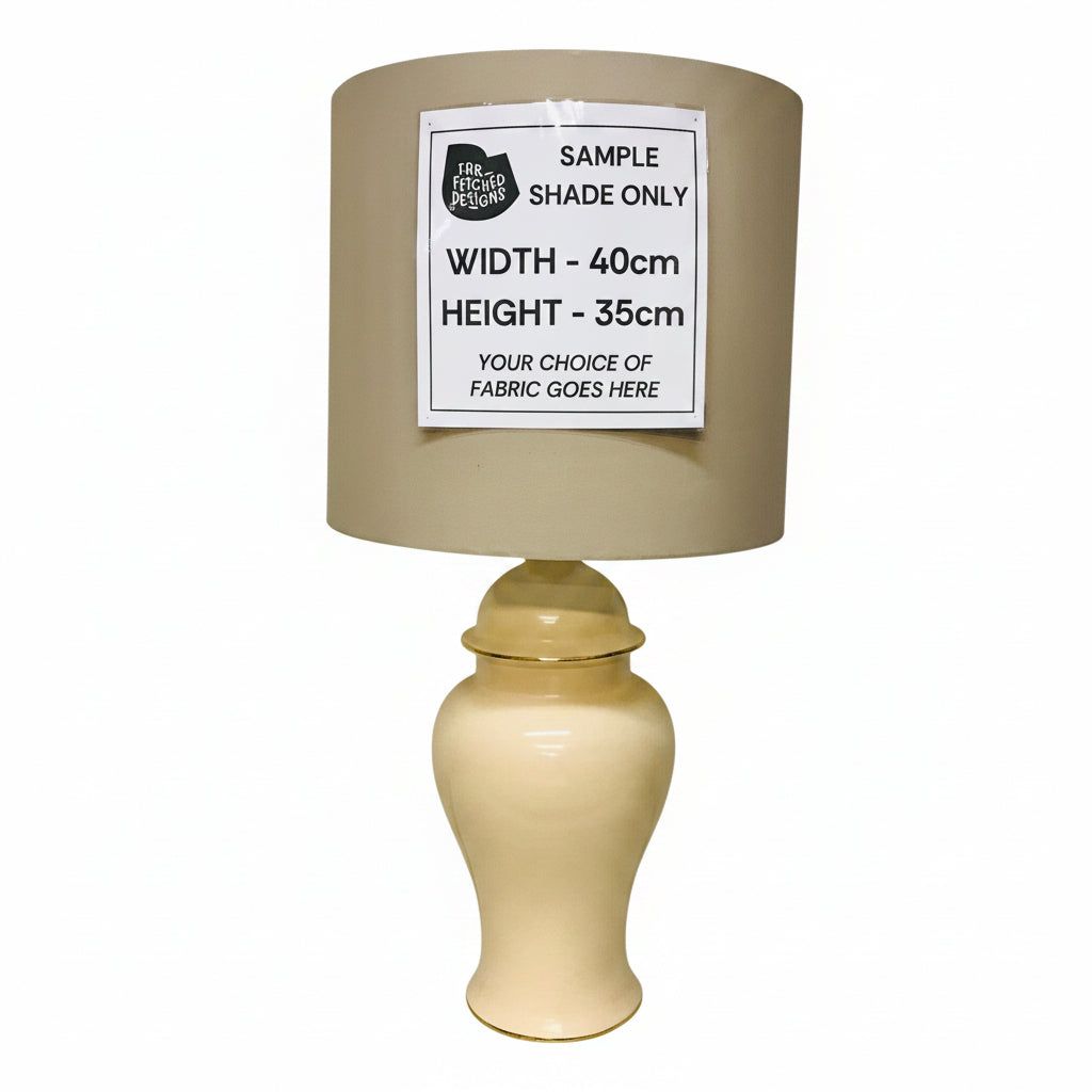 Lamp Base Only - Pale Blush Large Urn Table Lamp with Gold Trim