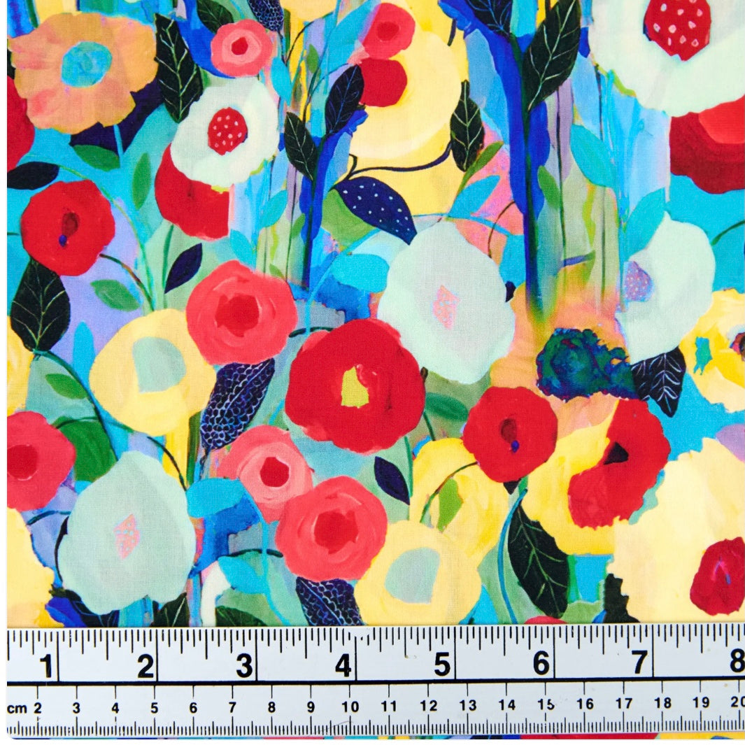 Custom Lamp Shade only - Multi Blue Floral