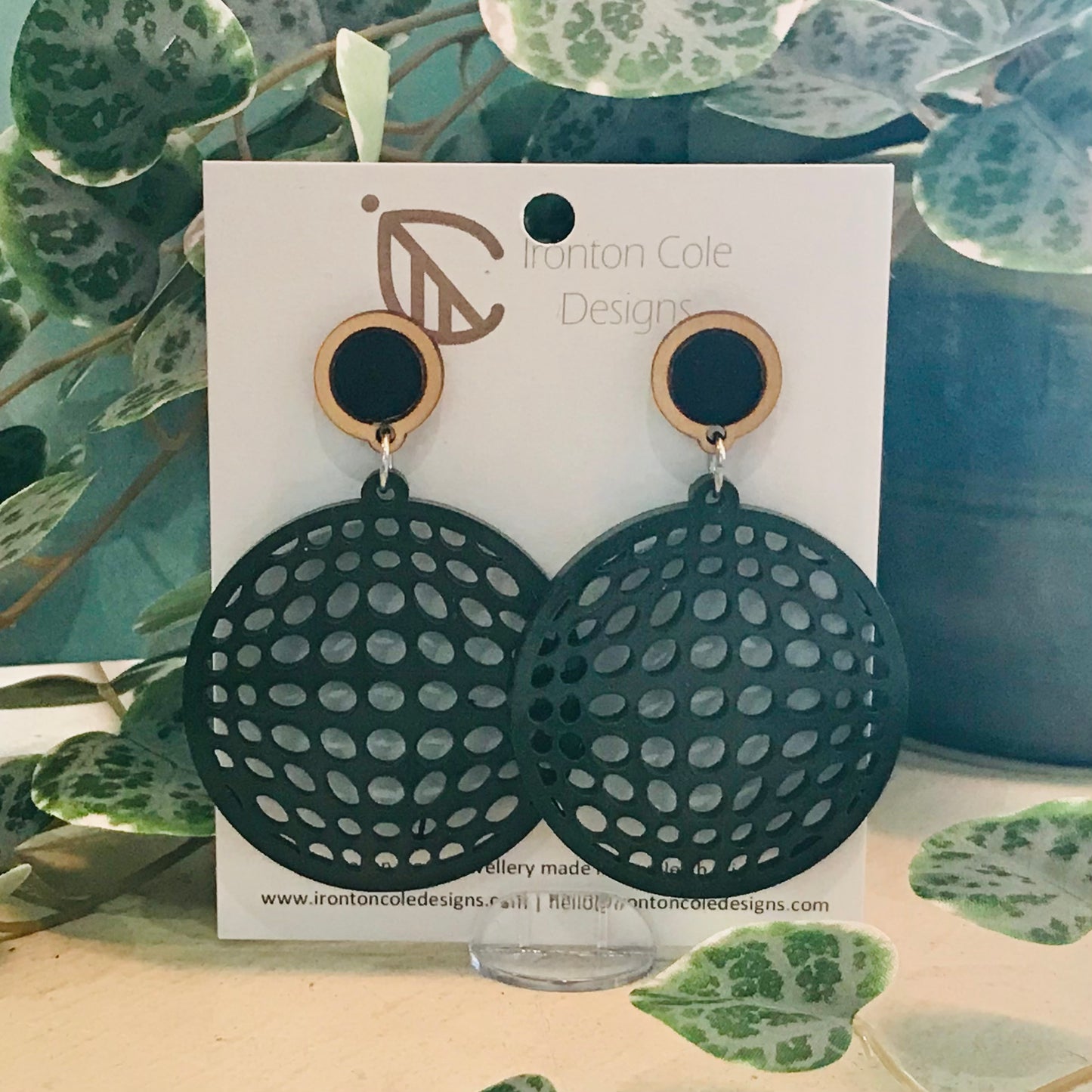 Handpainted Laser Cut earrings - Shapes on Studs Range