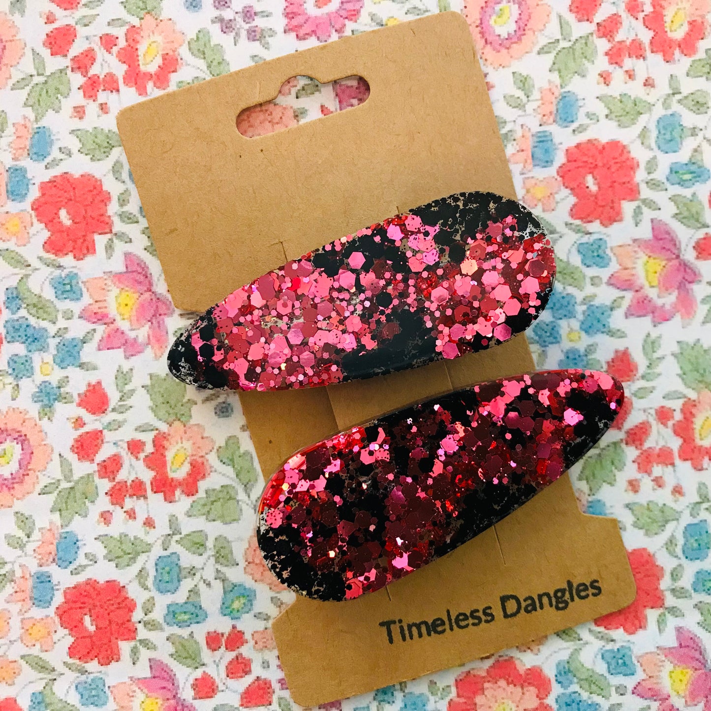 Resin Sparkle Hair Clips - Set of 2