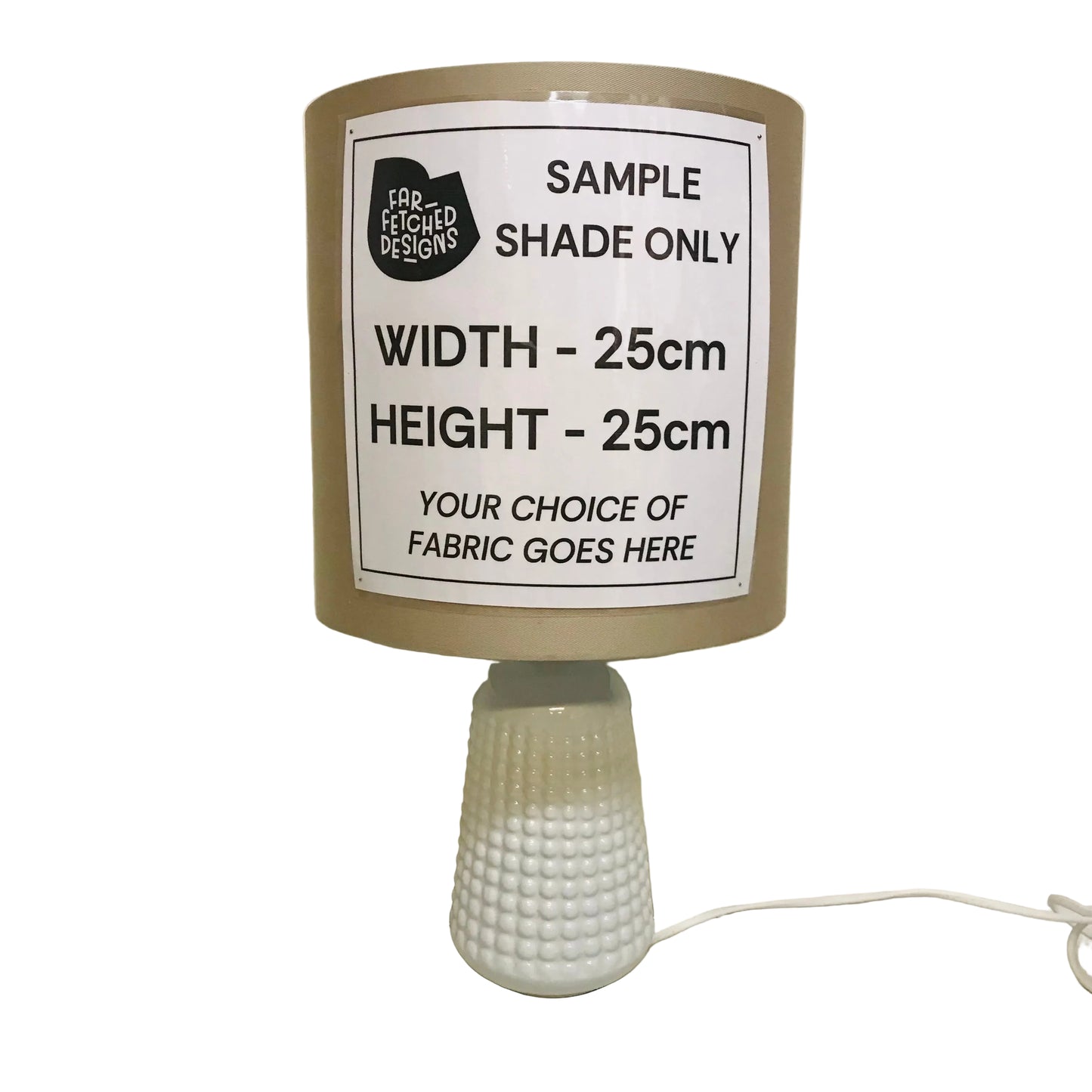 Lamp Base Only - Dot Textured White Gloss Ceramic Table Lamp