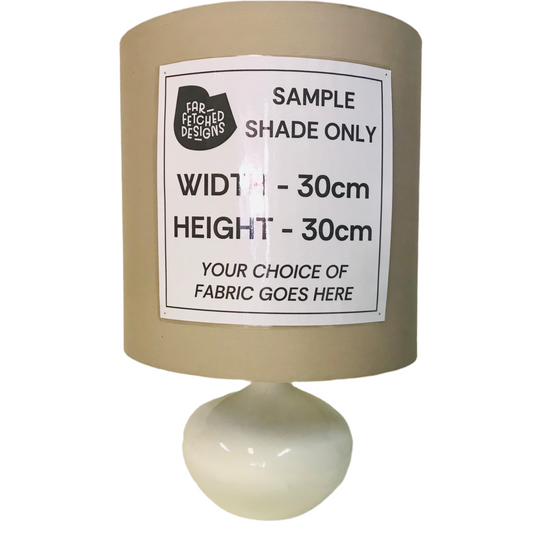 Lamp Base Only - Squat Round Short Neck Genie Table Lamp - white