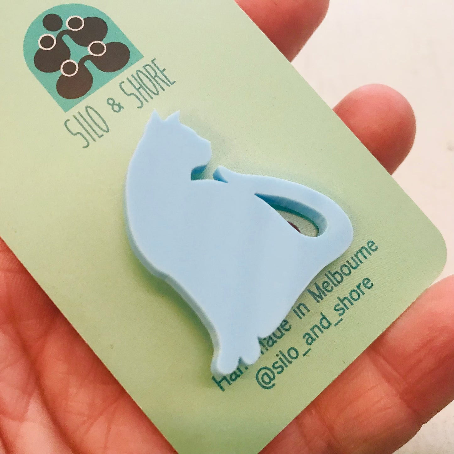 Art Deco Acrylic Brooch - Cats