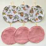 No Waste Reusable Make-up Remover Pads Wipes - flannel / towelling (set of 6)