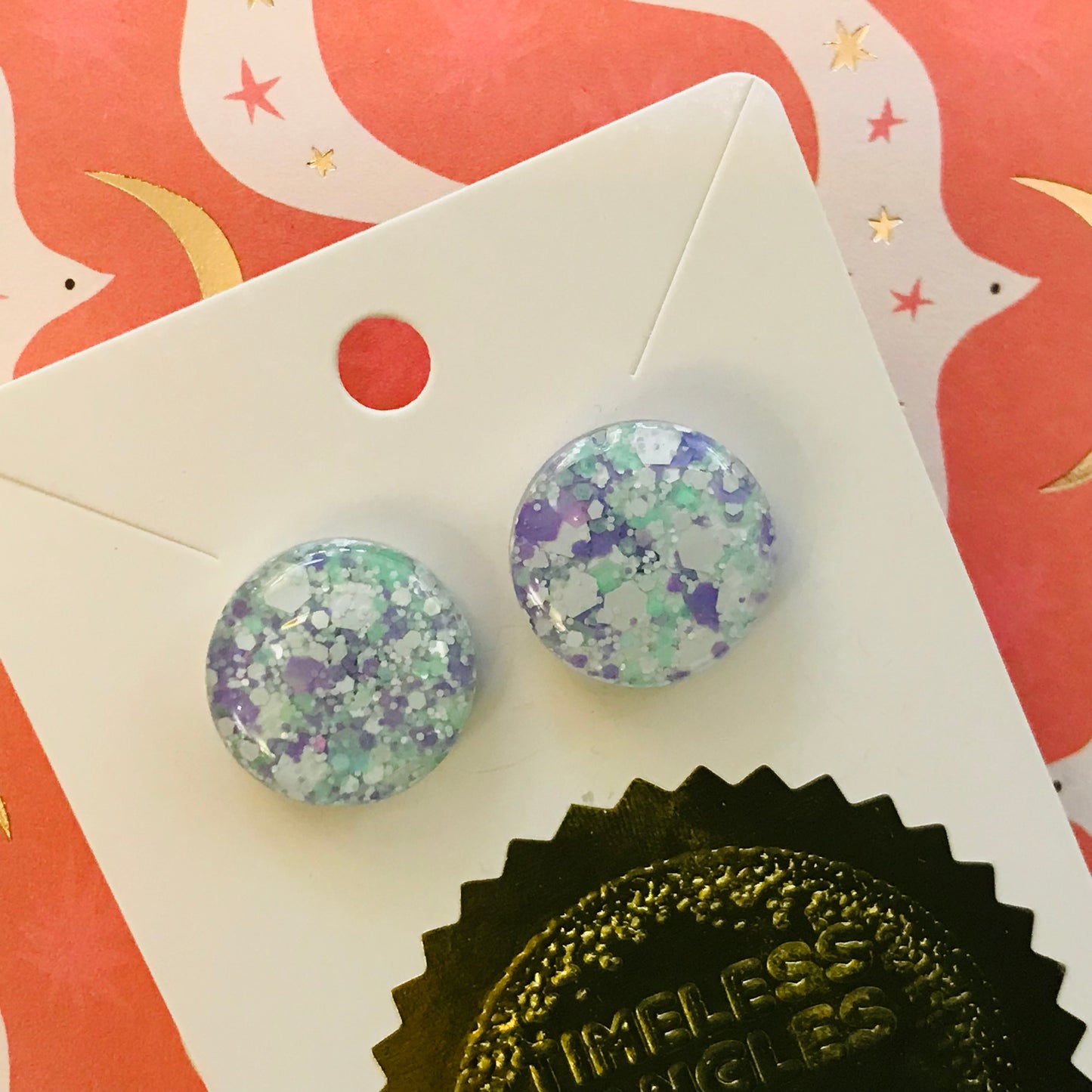 Novelty Resin Sparkle Stud Earrings