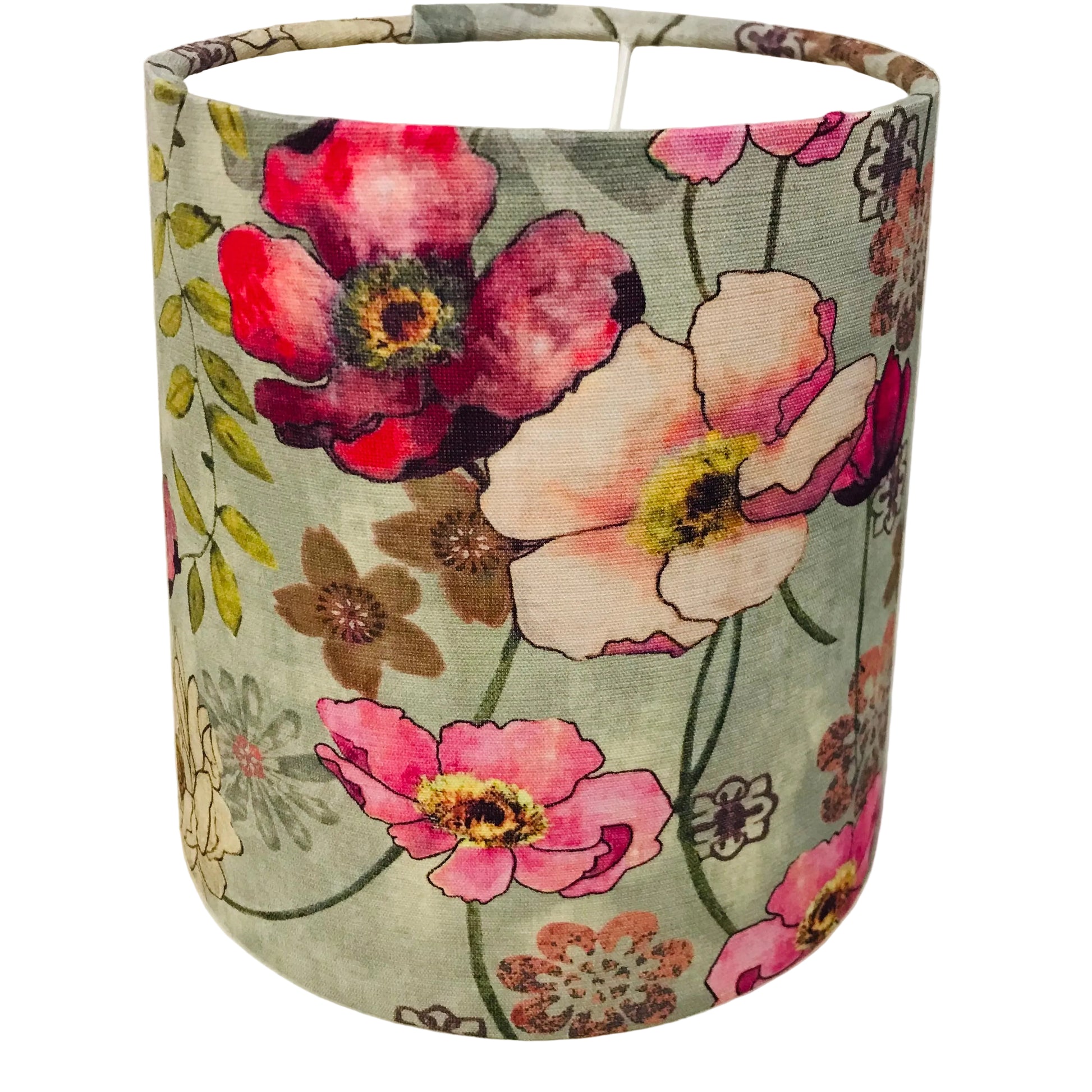 Floral patterned lampshade on a white background