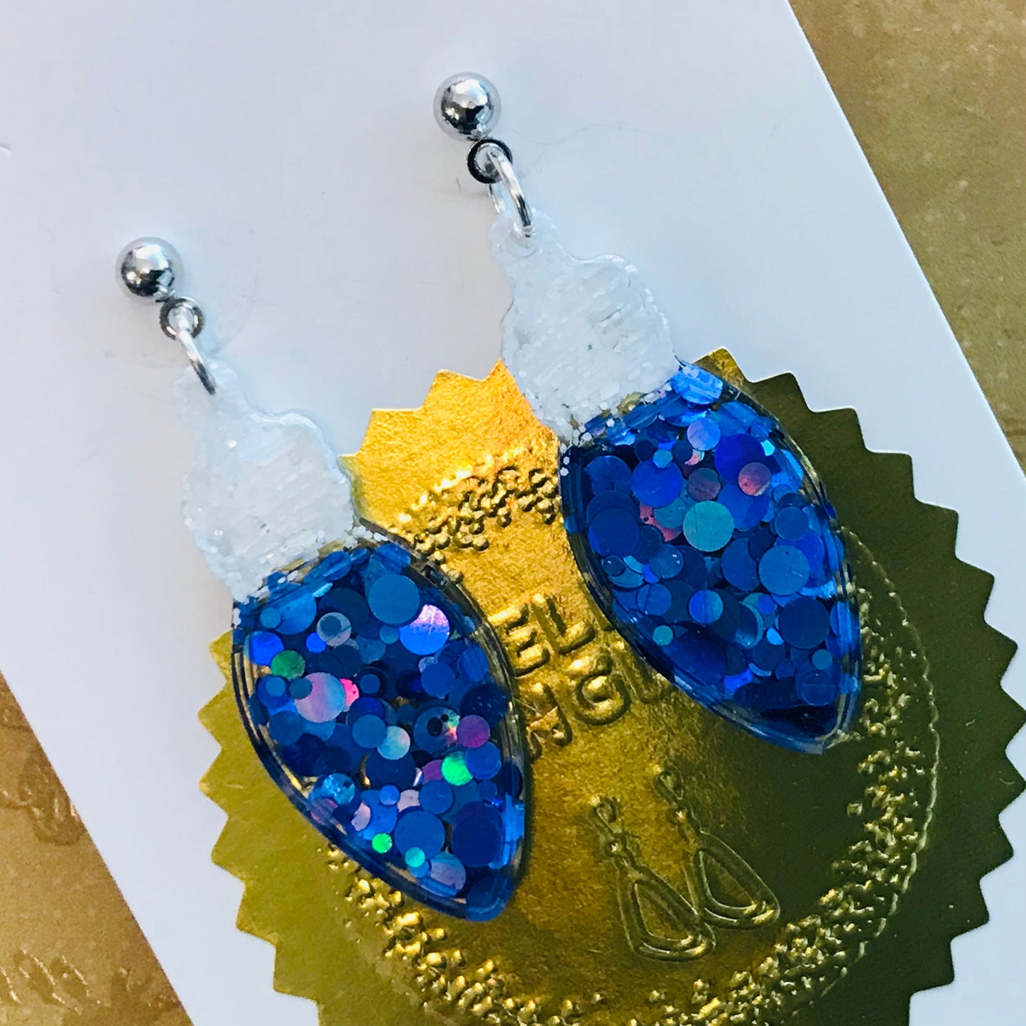 Novelty Resin Sparkle Christmas Dangle Earrings