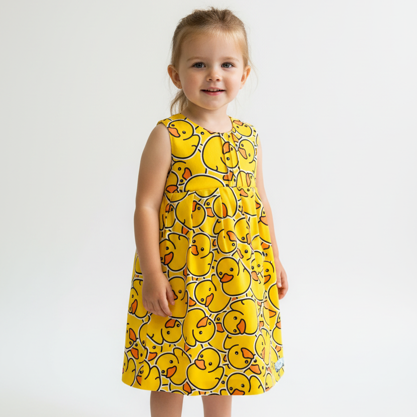 Girls empire handmade dress - Duckies