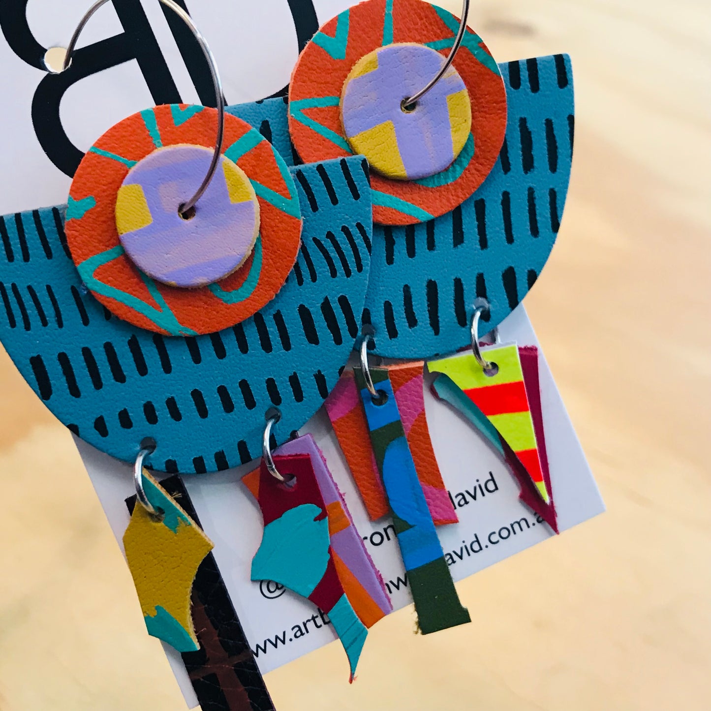 Handmade Painted Leather Earrings - The Flip
