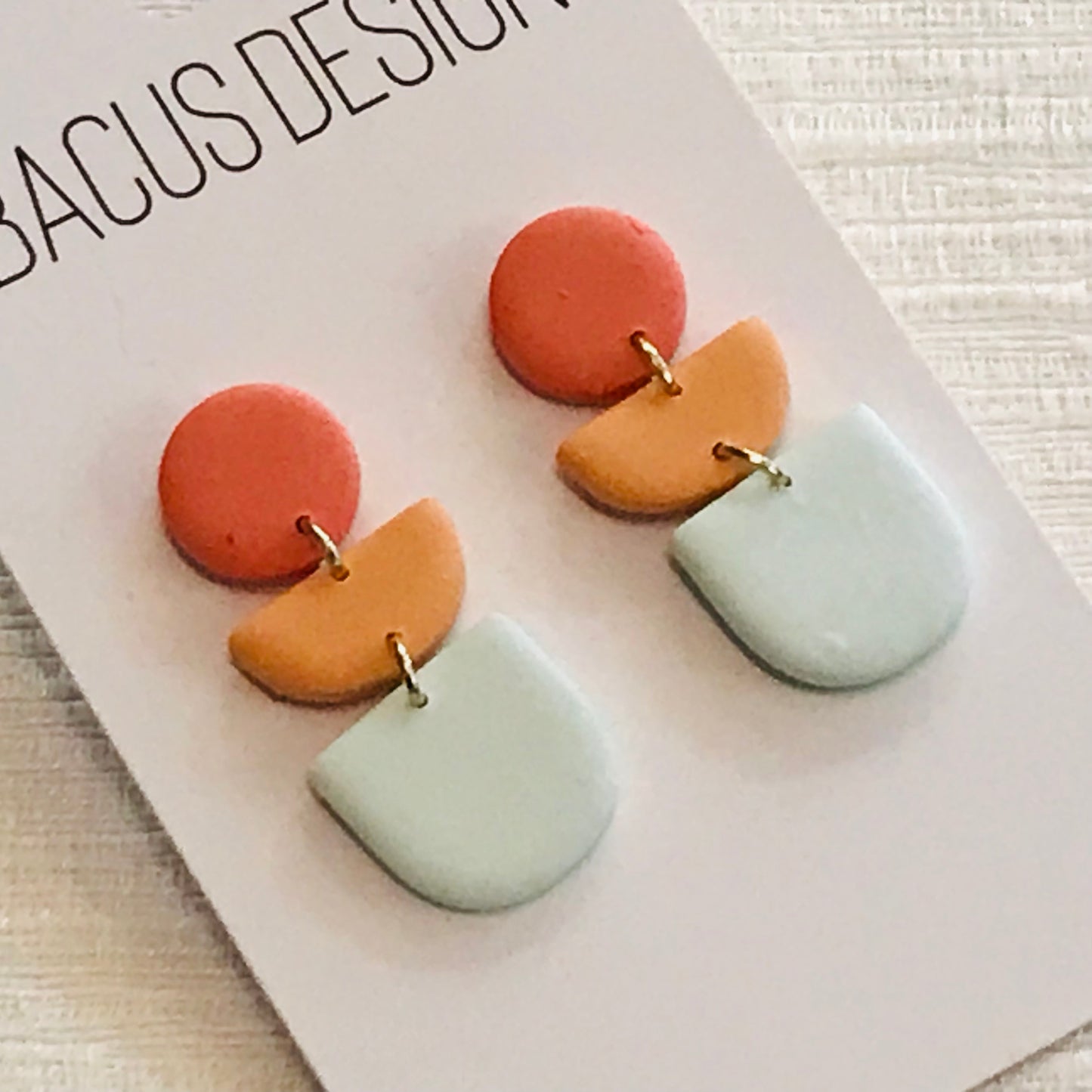 Handmade Polymer Clay Earrings - Mini Arch Drop