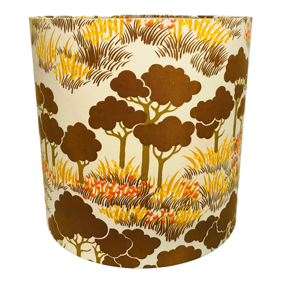Bright Yellow Oversized Table Lamp with Vintage Savannah Shade