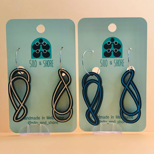 Art Deco Acrylic Earrings - Scribbles (medium)