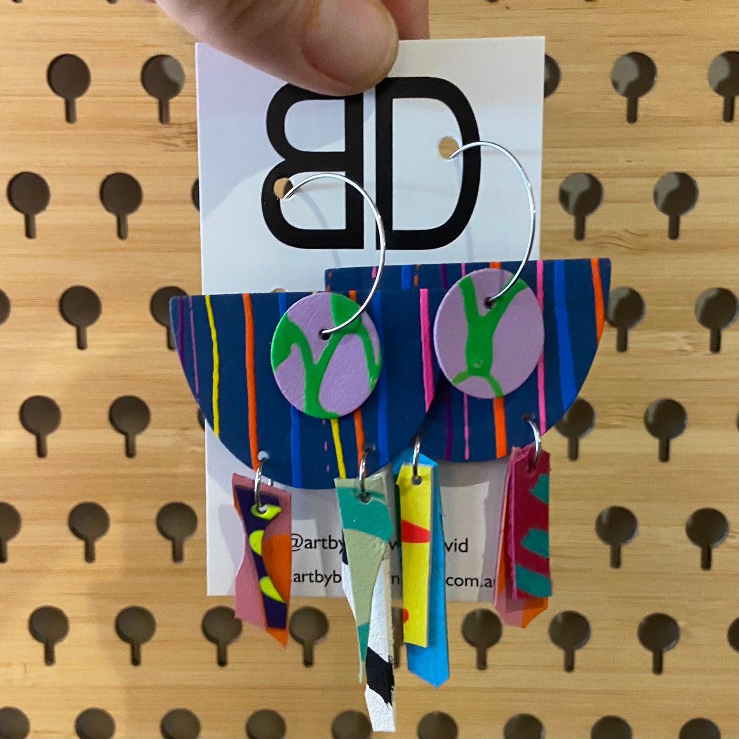 Handmade Painted Leather Earrings - The Flip