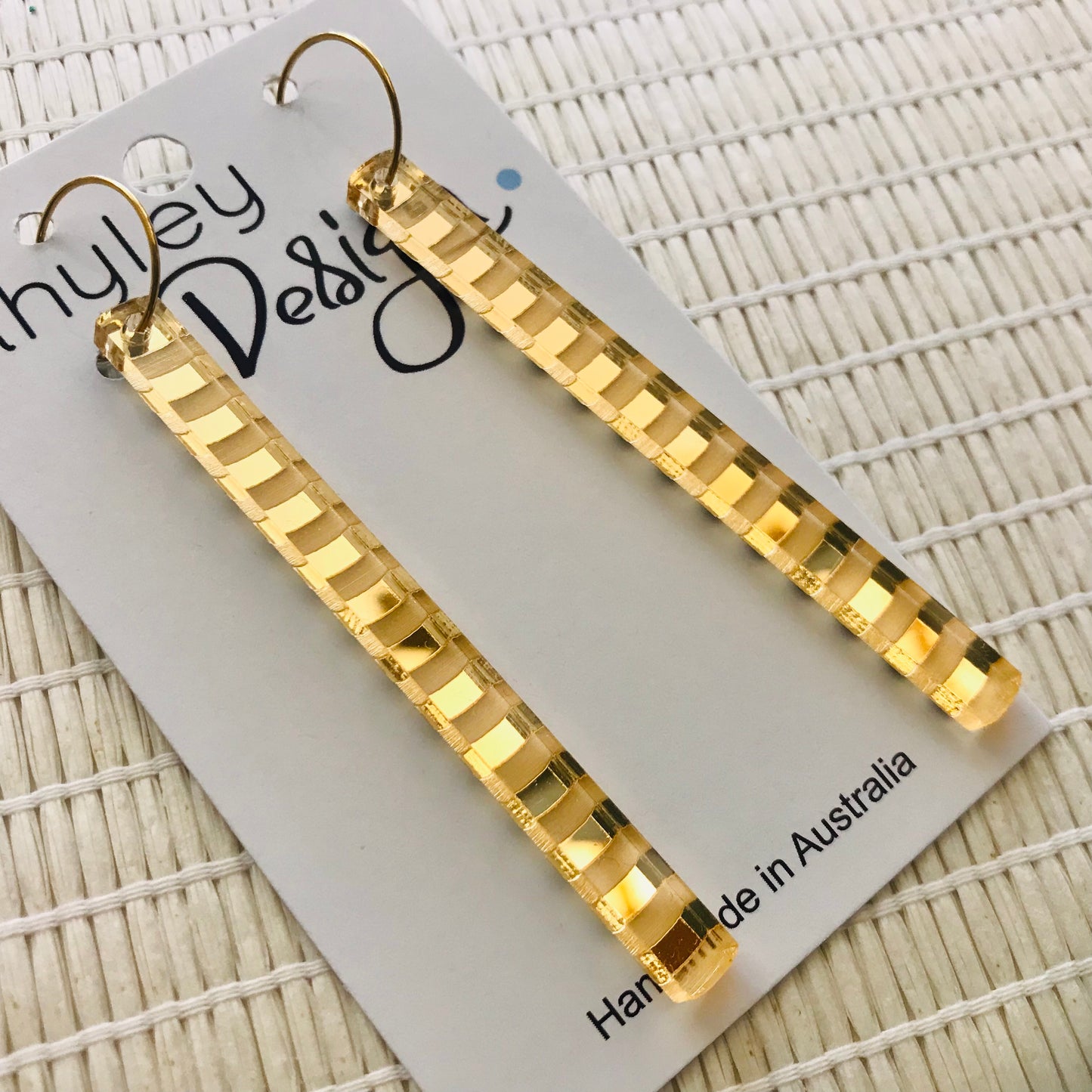 Mirror Rod Statement Earrings