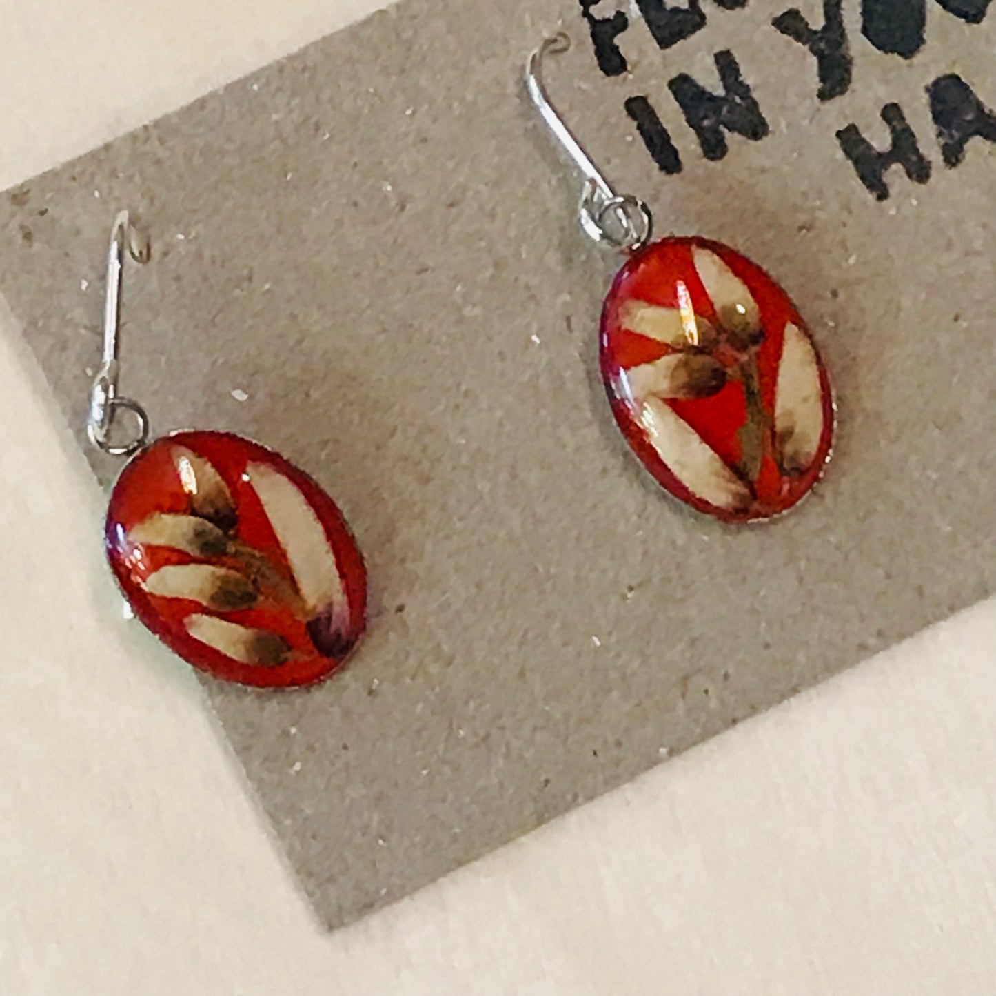 Australian flora Resin & Sterling Silver Earrings - small