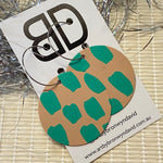 Hand painted leather bold statement earrings - The Sphere
