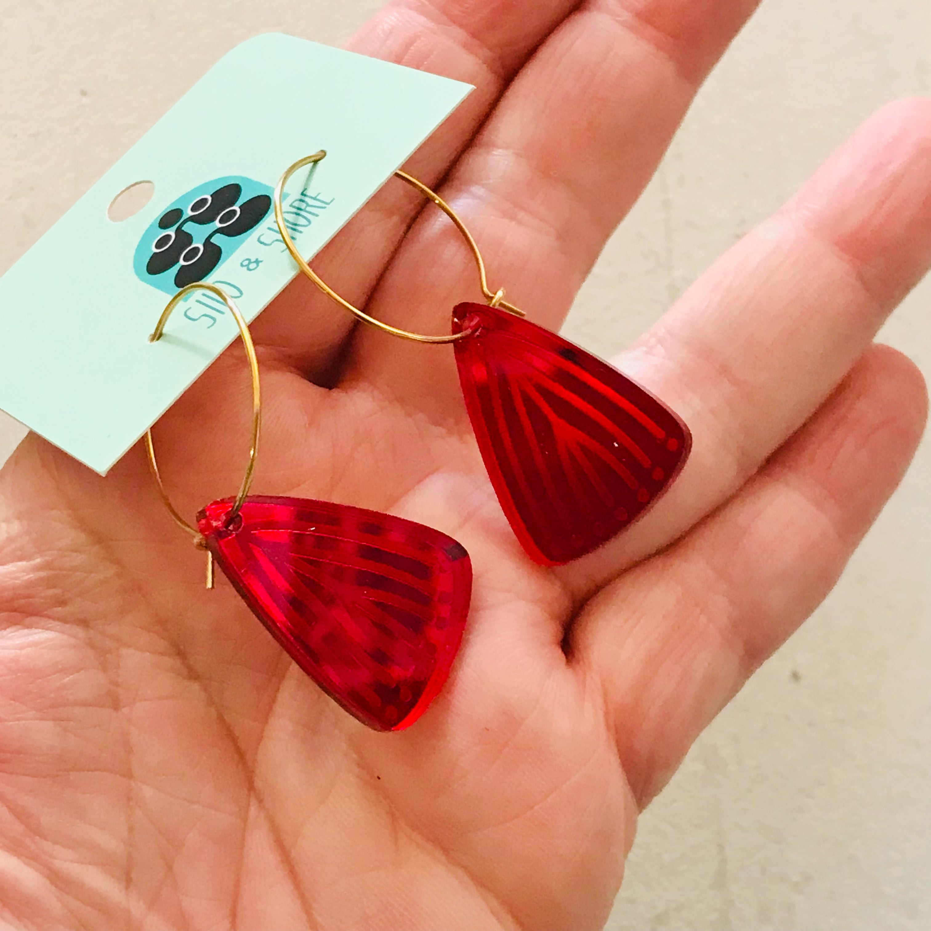 Art Deco Acrylic Earrings - Flower