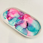 Alcohol Ink Detail Porcelain Oval Tray