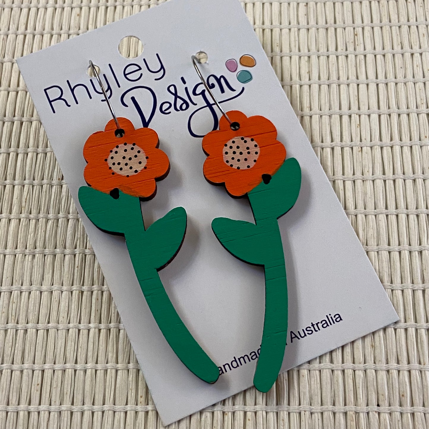 Flower Stem Statement Earrings