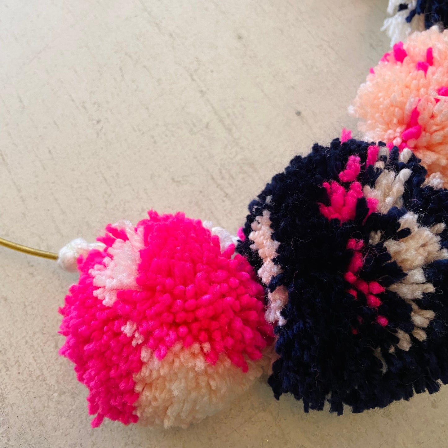 Pom Pom Wall Hanging - Electric Hues