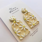 Floral Polymer Clay Arch Dangle Earrings