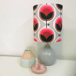 Custom Lamp Shade only - Barkcloth Geo Flower in Pink