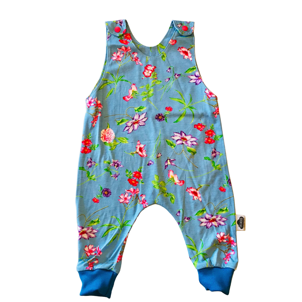 Baby Toddler Long Romper - Blue Floral