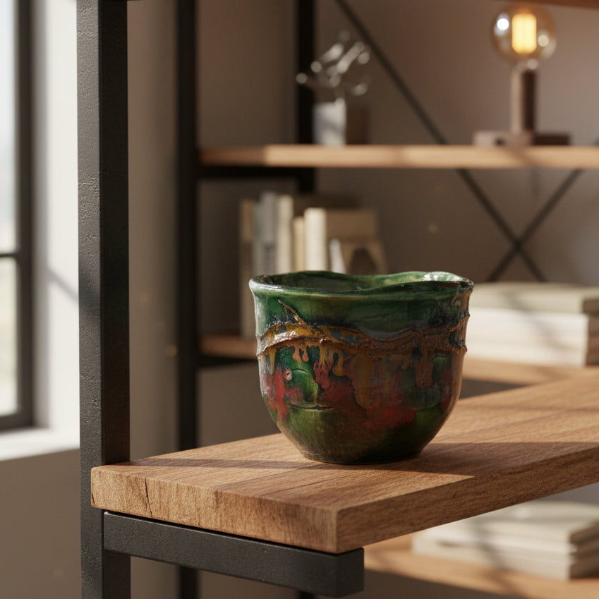 Raku Planter Bowls - Lustre Glaze Inside & Out