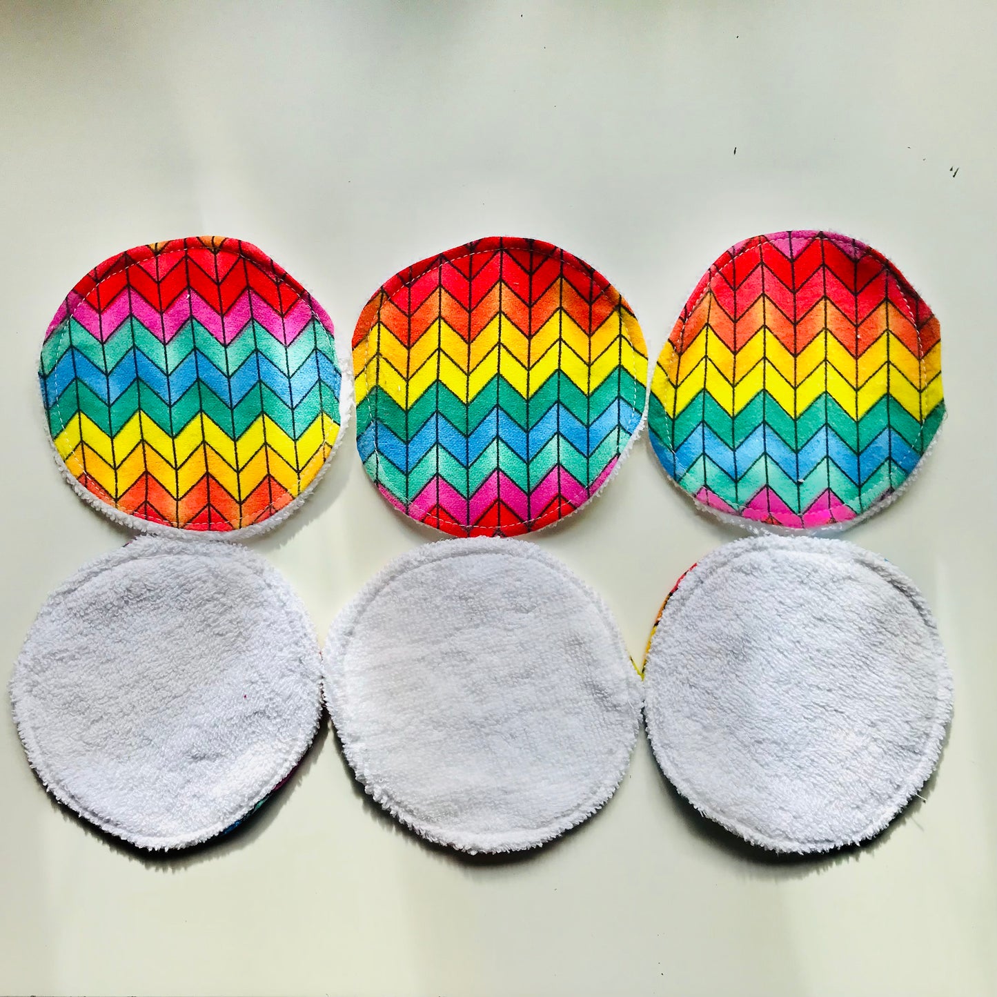 No Waste Reusable Make-up Remover Pads Wipes - flannel / towelling (set of 6)