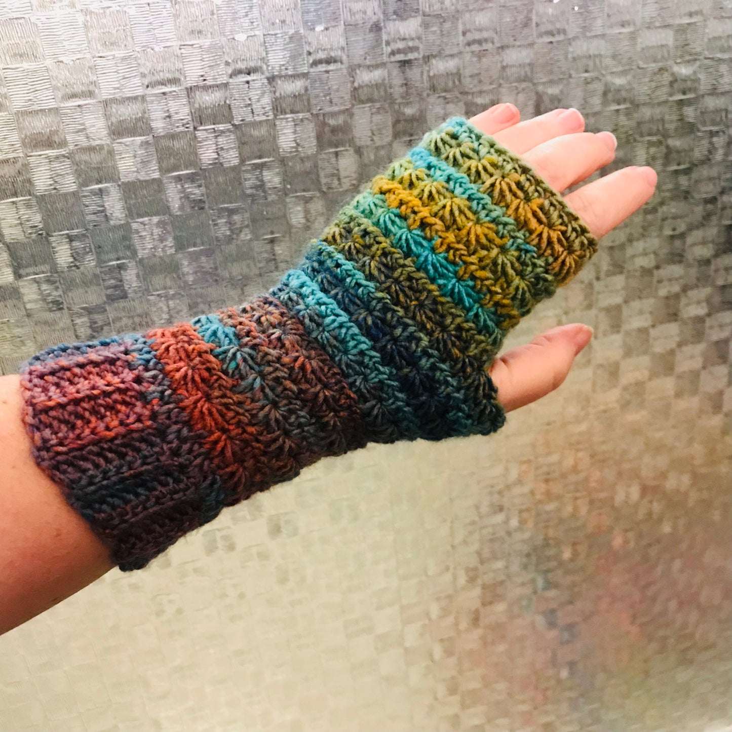 Crochet fingerless gloves - various colours