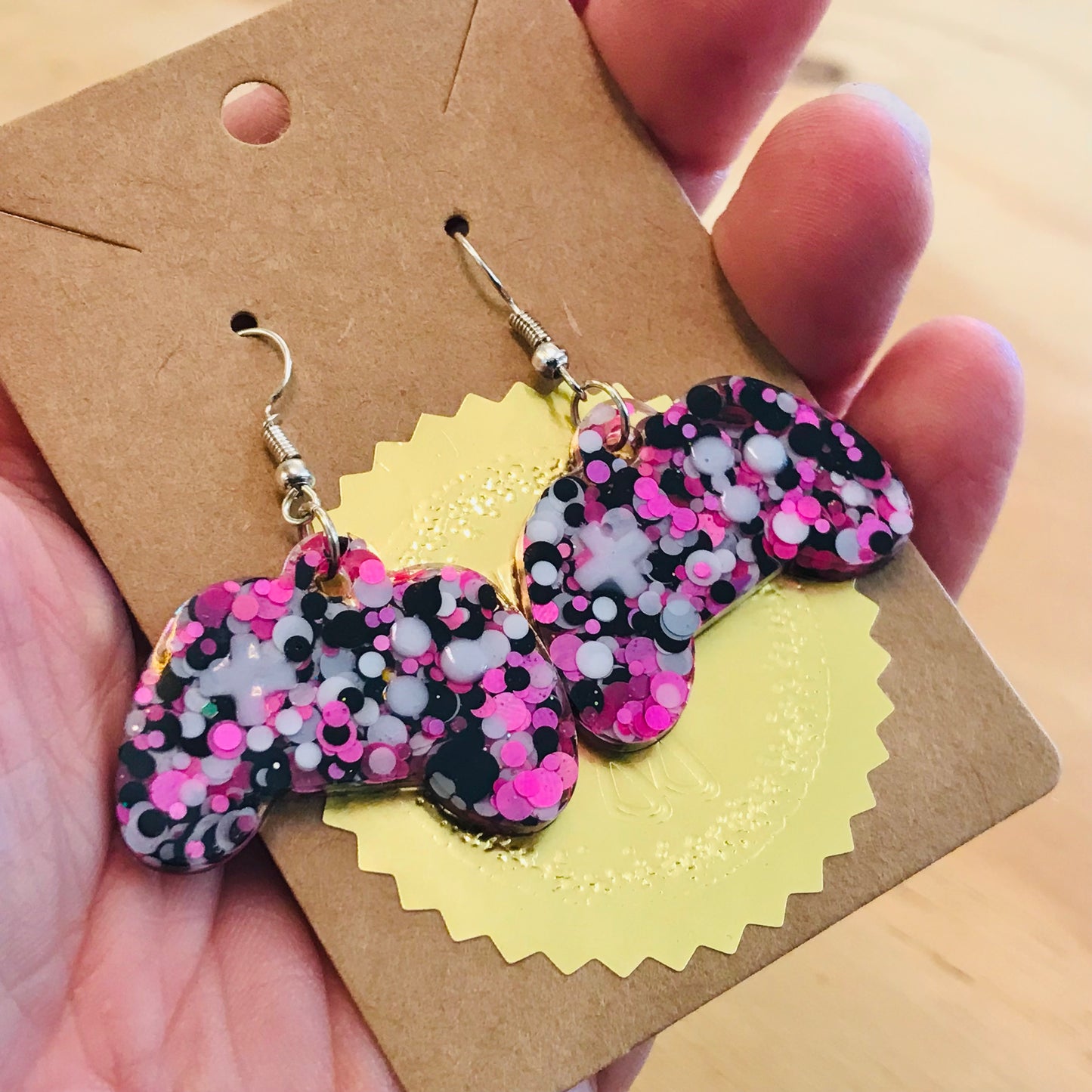 Novelty Resin Sparkle Dangles Earrings