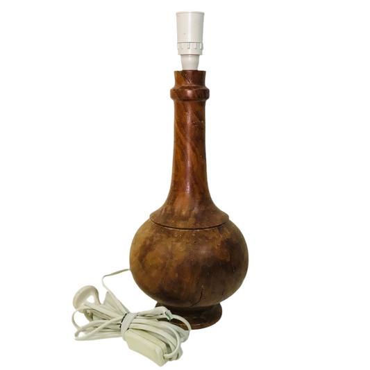 Lamp Base Only - Solid Carved Hardwood Genie Bulb Table Lamp