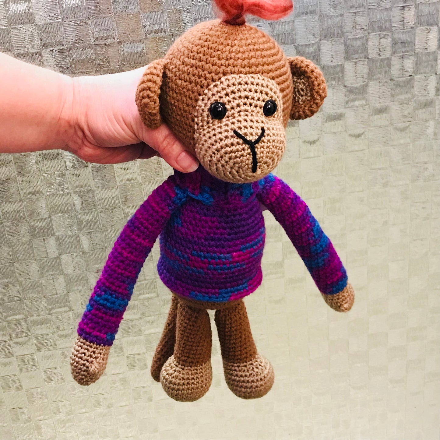Crochet Monkey in a Jumper Toy