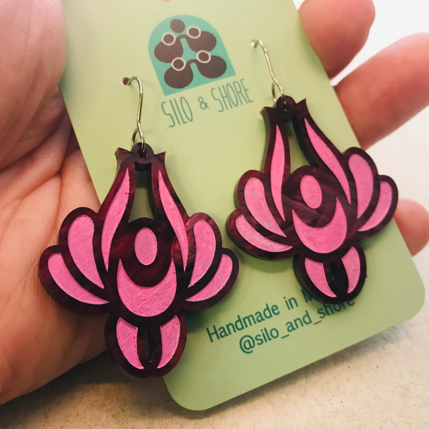 Art Deco Acrylic Earrings - Bloom