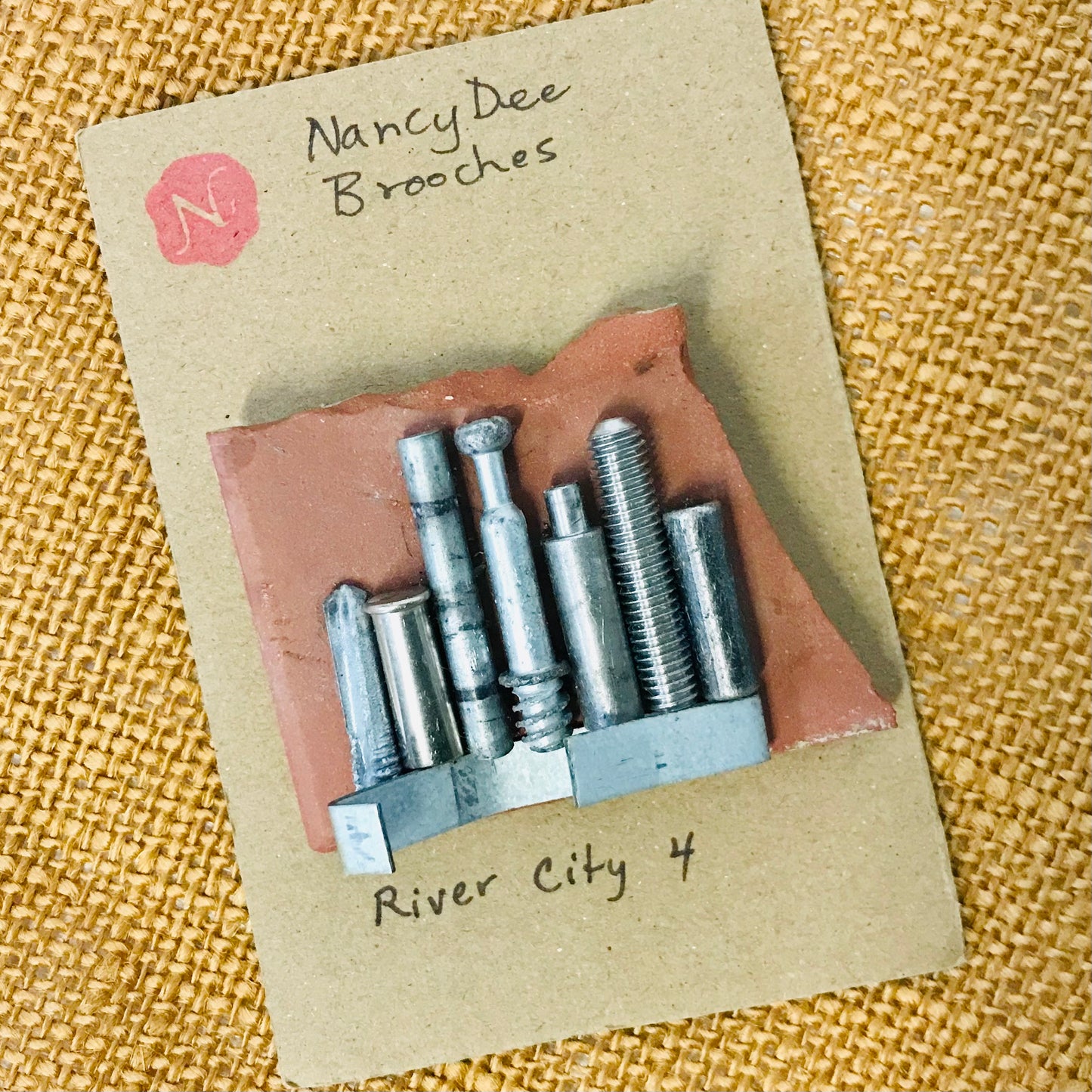 Found Object Brooch - River City 4