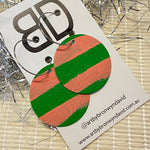 Hand painted leather bold statement earrings - The Sphere