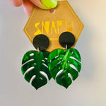 Monstera Leaf Hook/Hoop Earrings