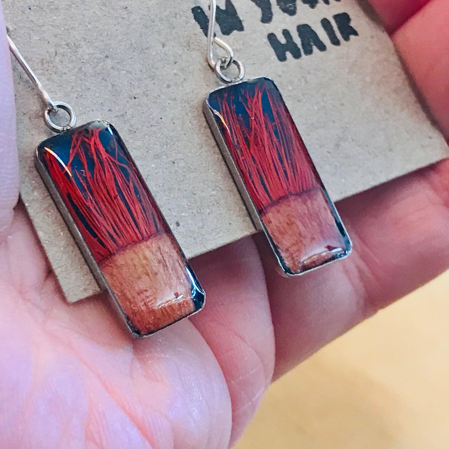 Australian flora Resin & Sterling Silver Earrings - large