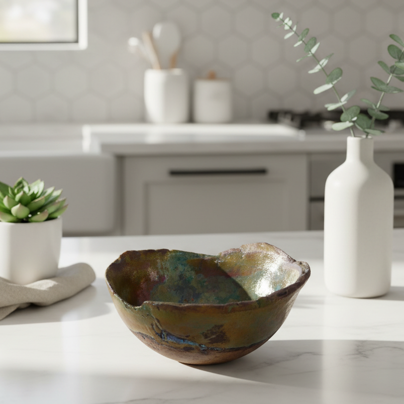 Raku Decorative Bowl - Lustre Glaze