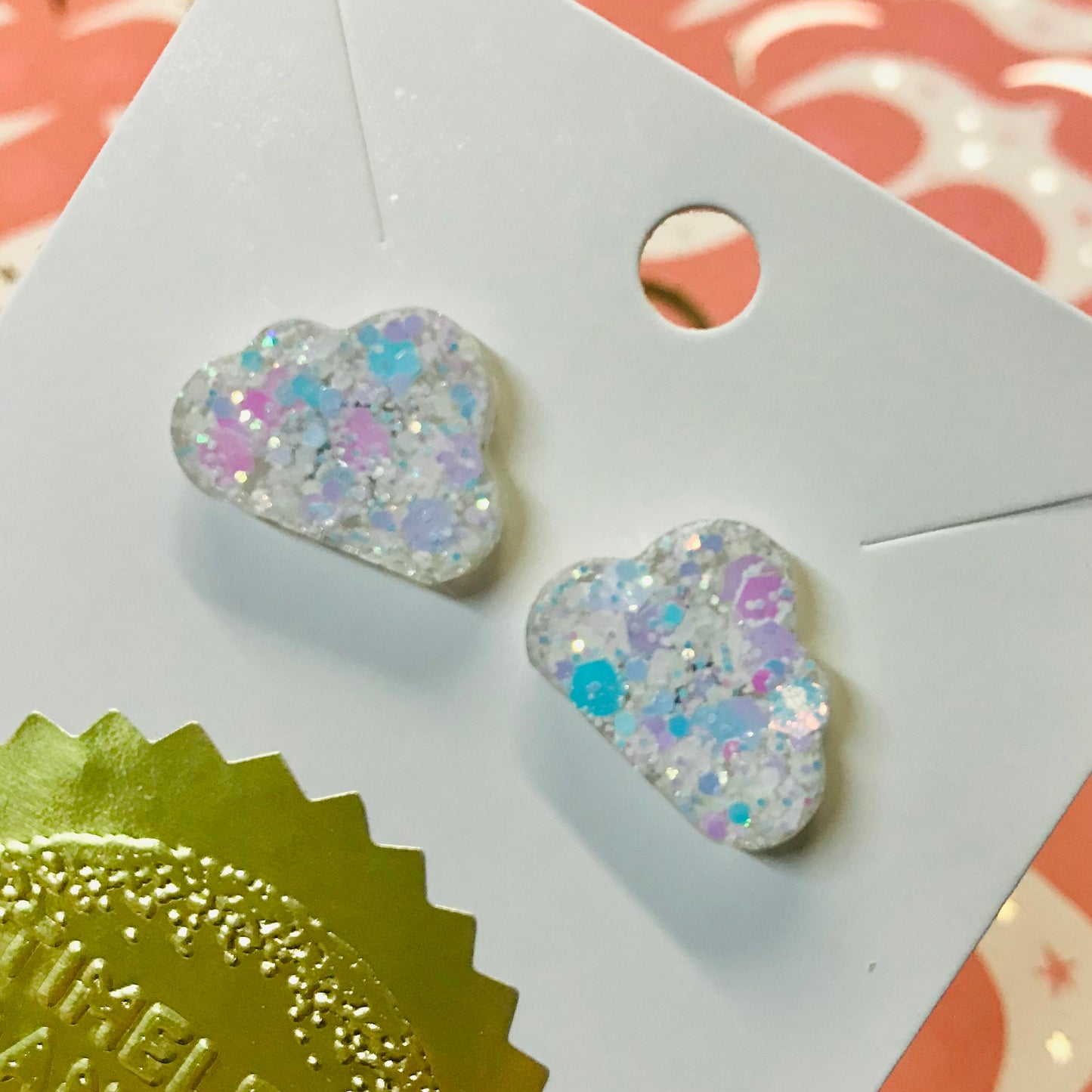 Novelty Resin Sparkle Stud Earrings