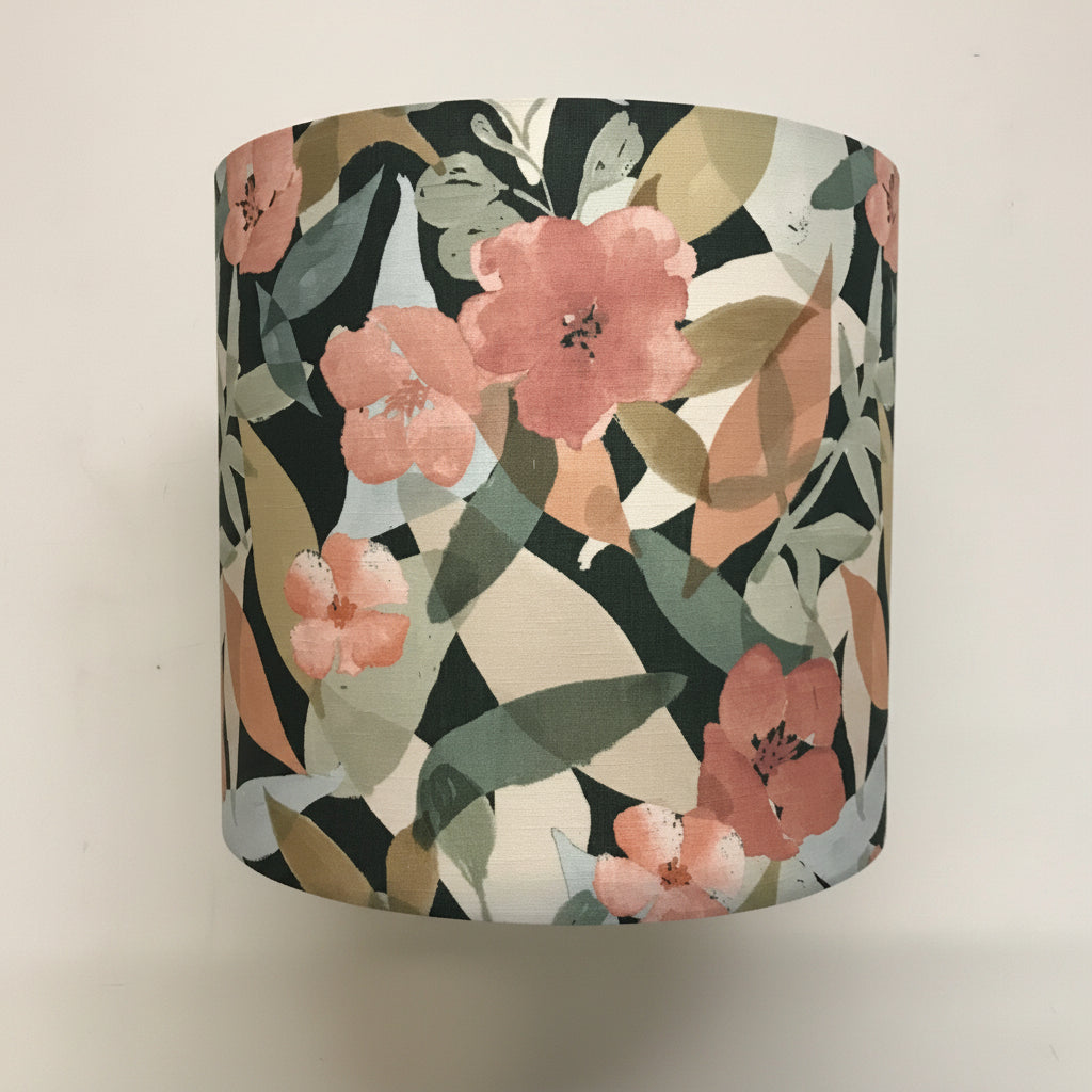 Smoke Glass Floral Table Lamp