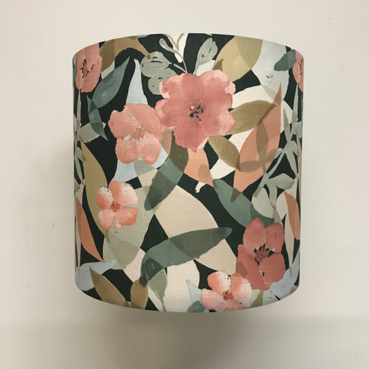 Smoke Glass Floral Table Lamp