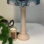 Acru Ceramic Table Lamp with Warratahs in Blue Shade