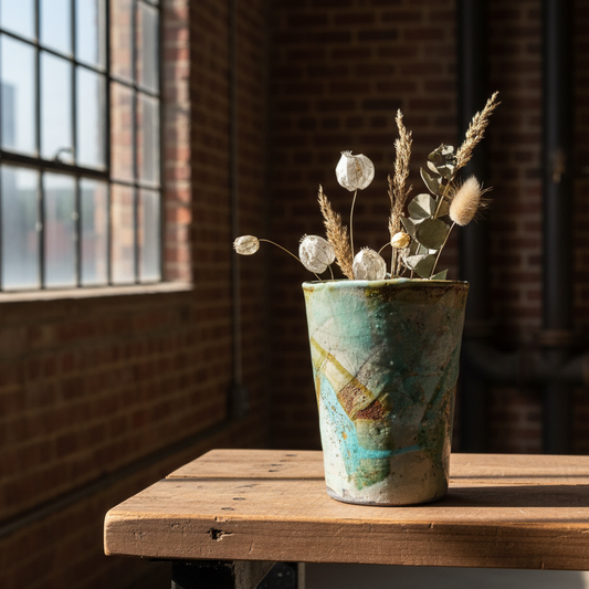Raku Decorative Vase - Multi Glaze