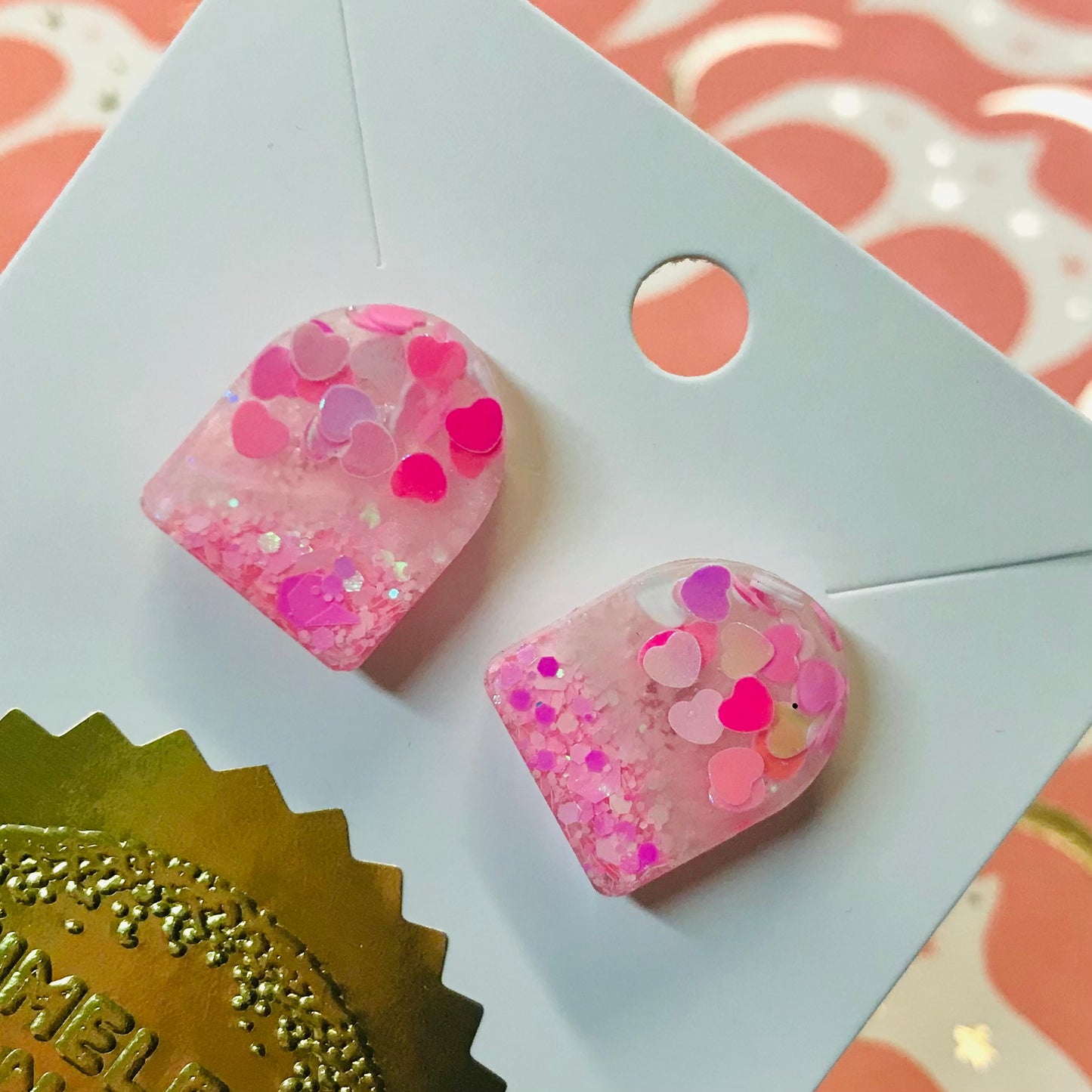Novelty Resin Sparkle Stud Earrings