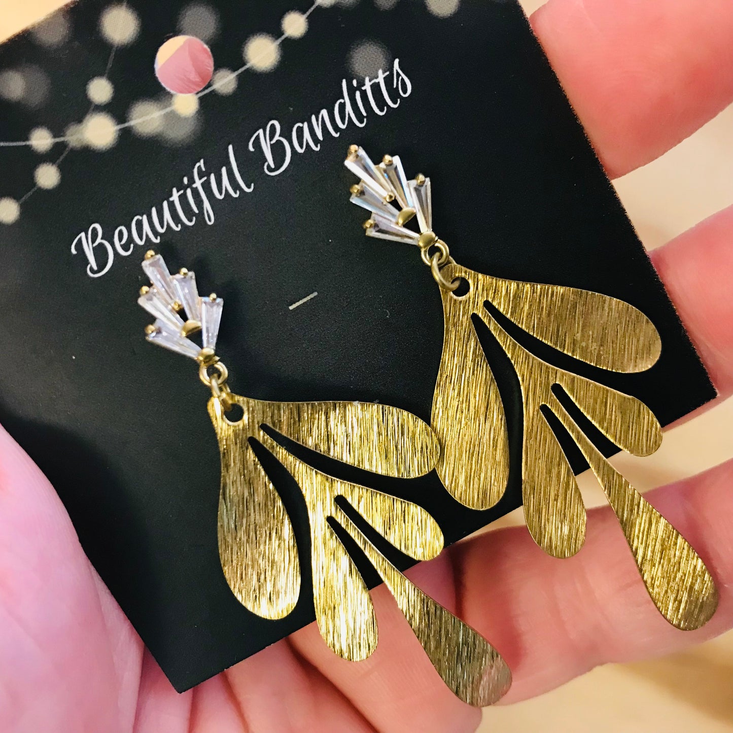 Mixed Metal and Resin Earrings - large